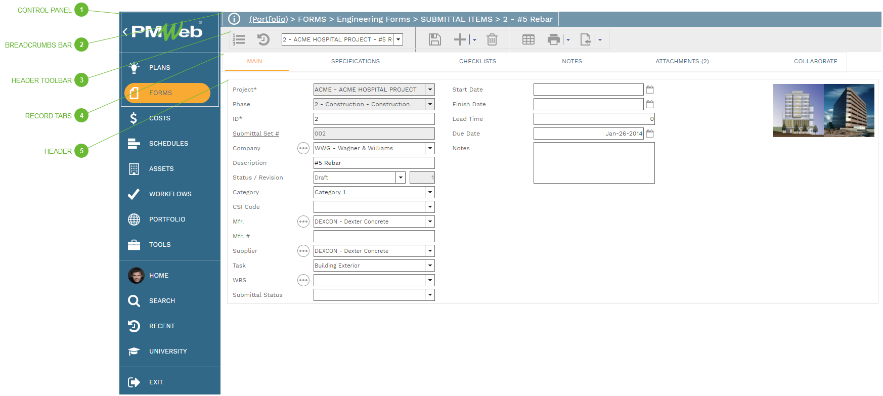 Submittal Items