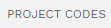 4. TASK PROJECT CODES TAB