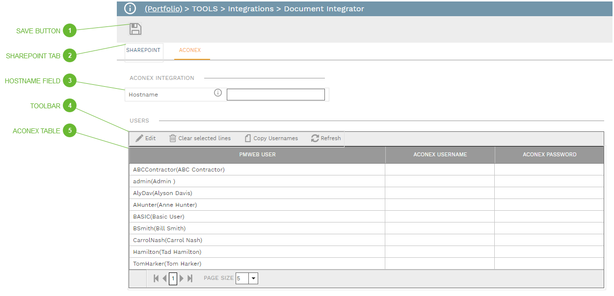 Aconex Tab