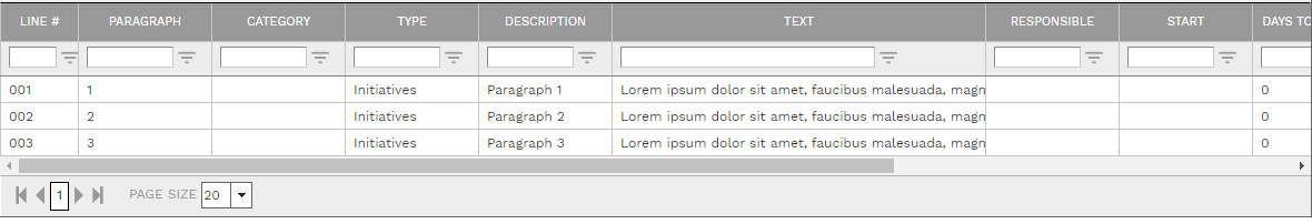 2. CLAUSES TAB TABLE