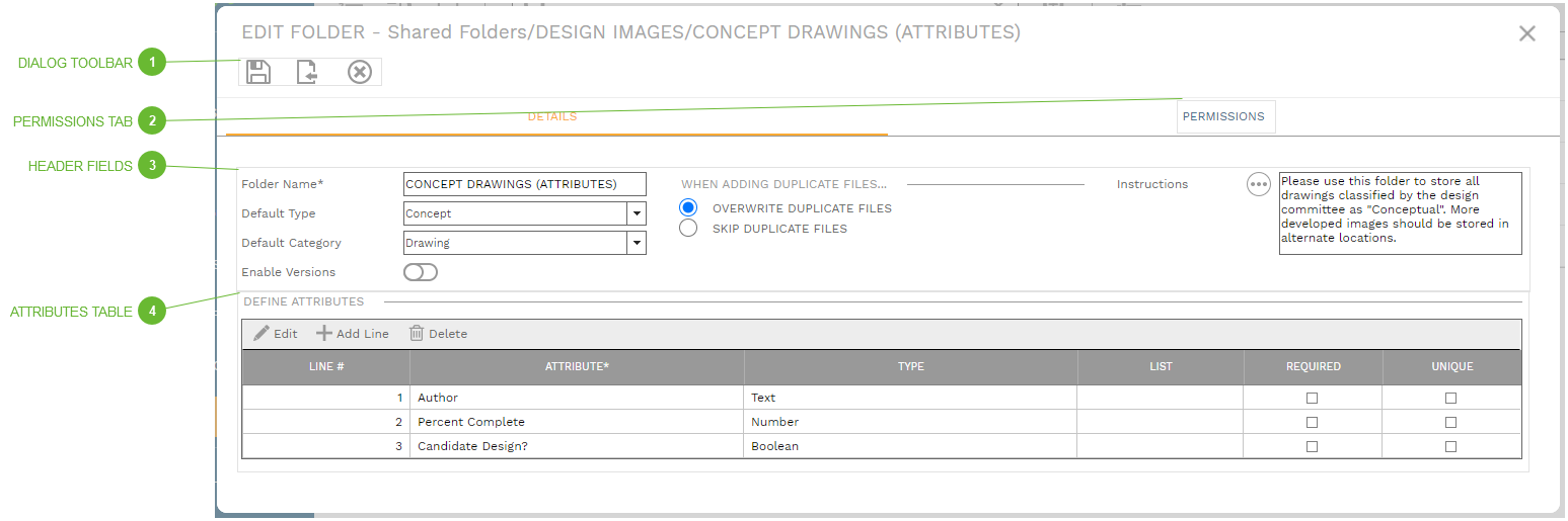 Edit Folder Dialog