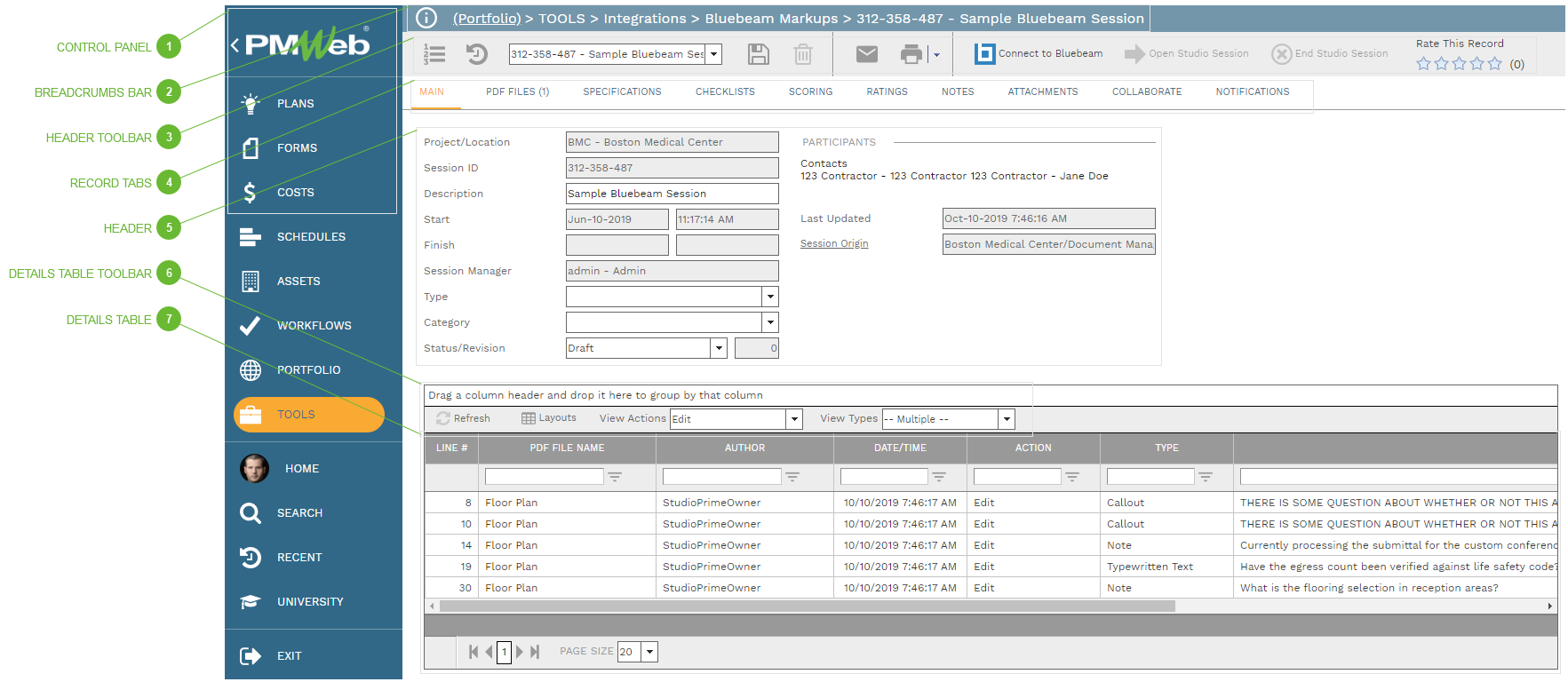 Bluebeam Markups