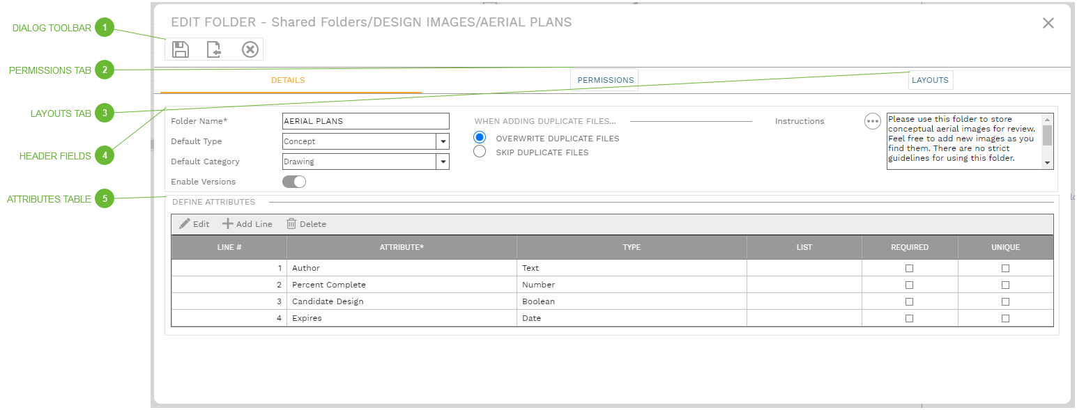 Edit Folder Dialog