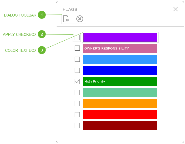 Flags Dialog