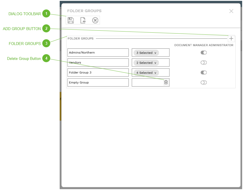 Folder Groups Dialog