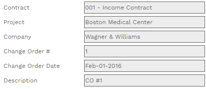 2. CHANGE ORDER FIELDS