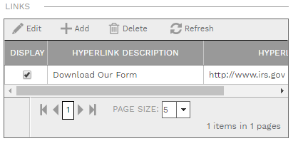 4. LINKS TABLE