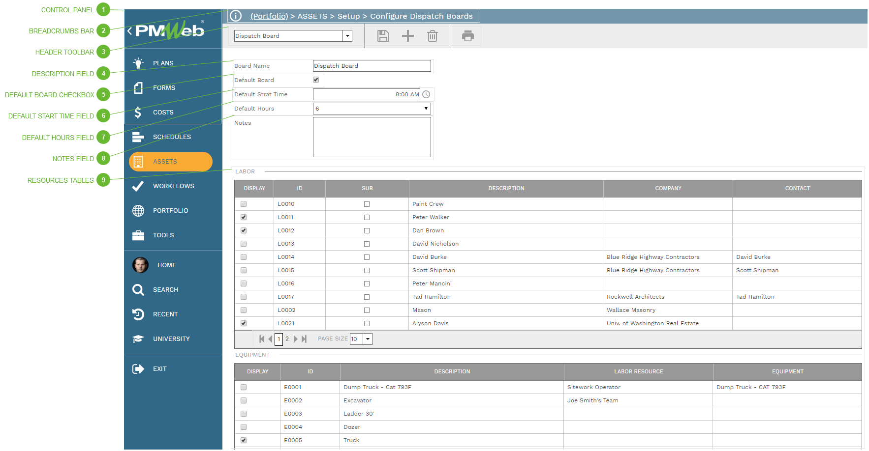 Configure Dispatch Boards