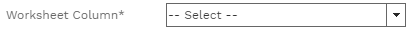 3. Worksheet Column* Field