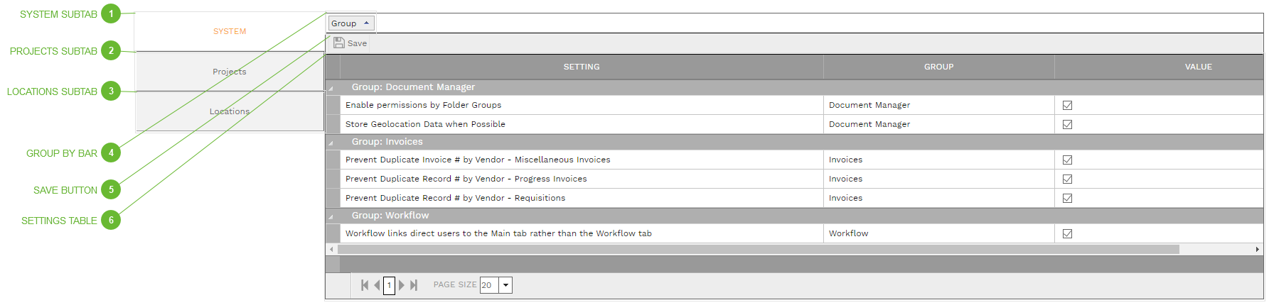 General Settings System Subtab