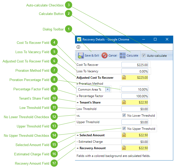 Recovery Details Dialog