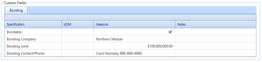 6. CUSTOM FIELDS TABLE