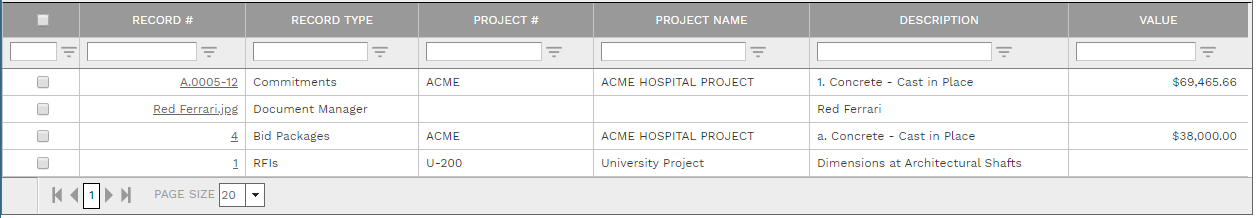 5. RESULTS TABLE