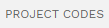 4. TASK PROJECT CODES TAB