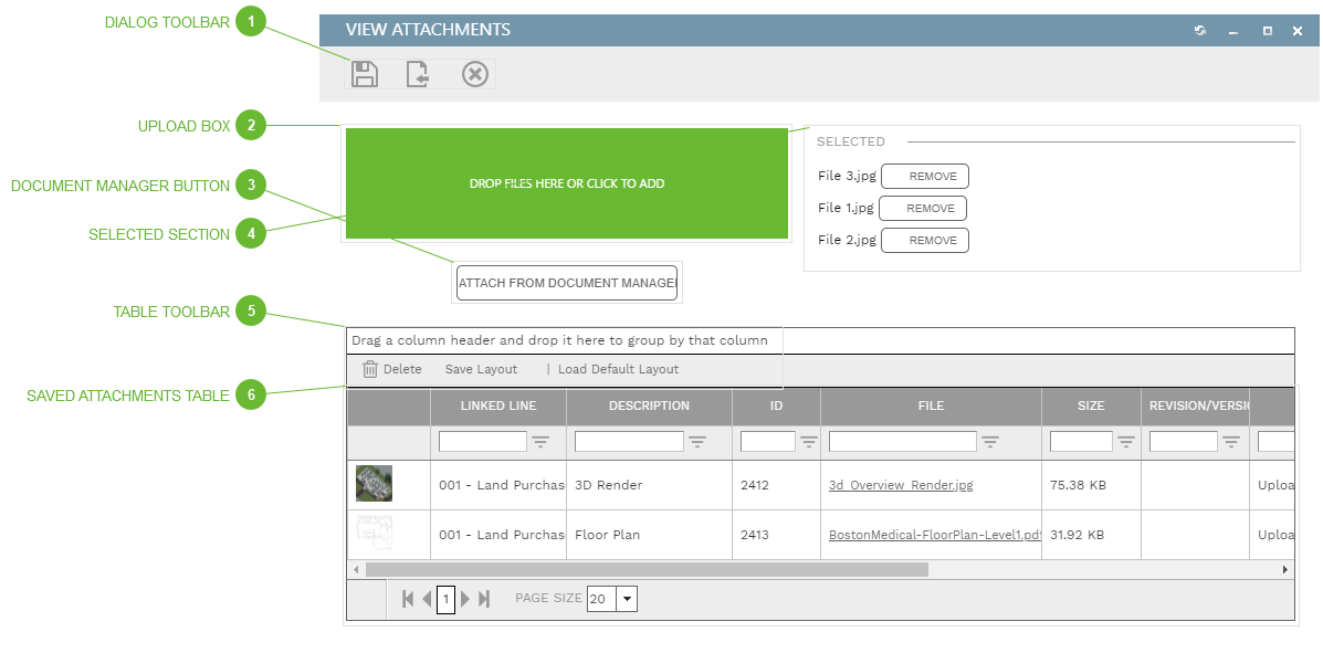 View Attachments Dialog