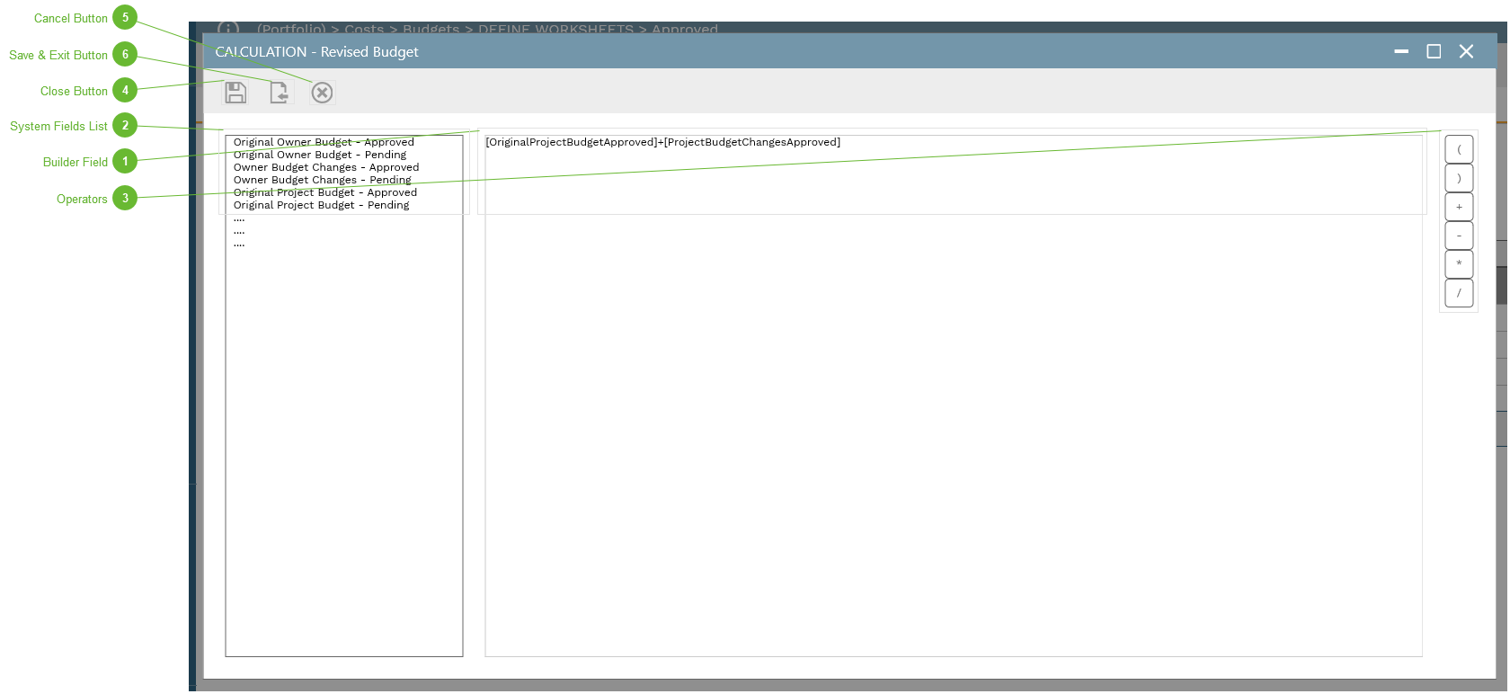 Worksheet Calculation Dialog