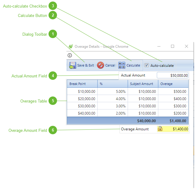 Overage Details Dialog