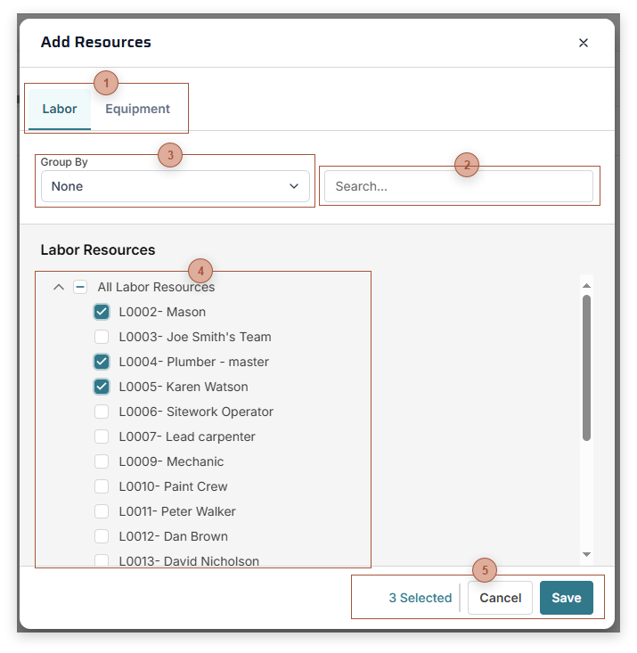 Add Resources Dialog