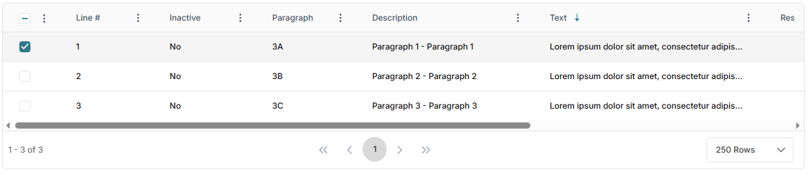 2. CLAUSES TAB TABLE