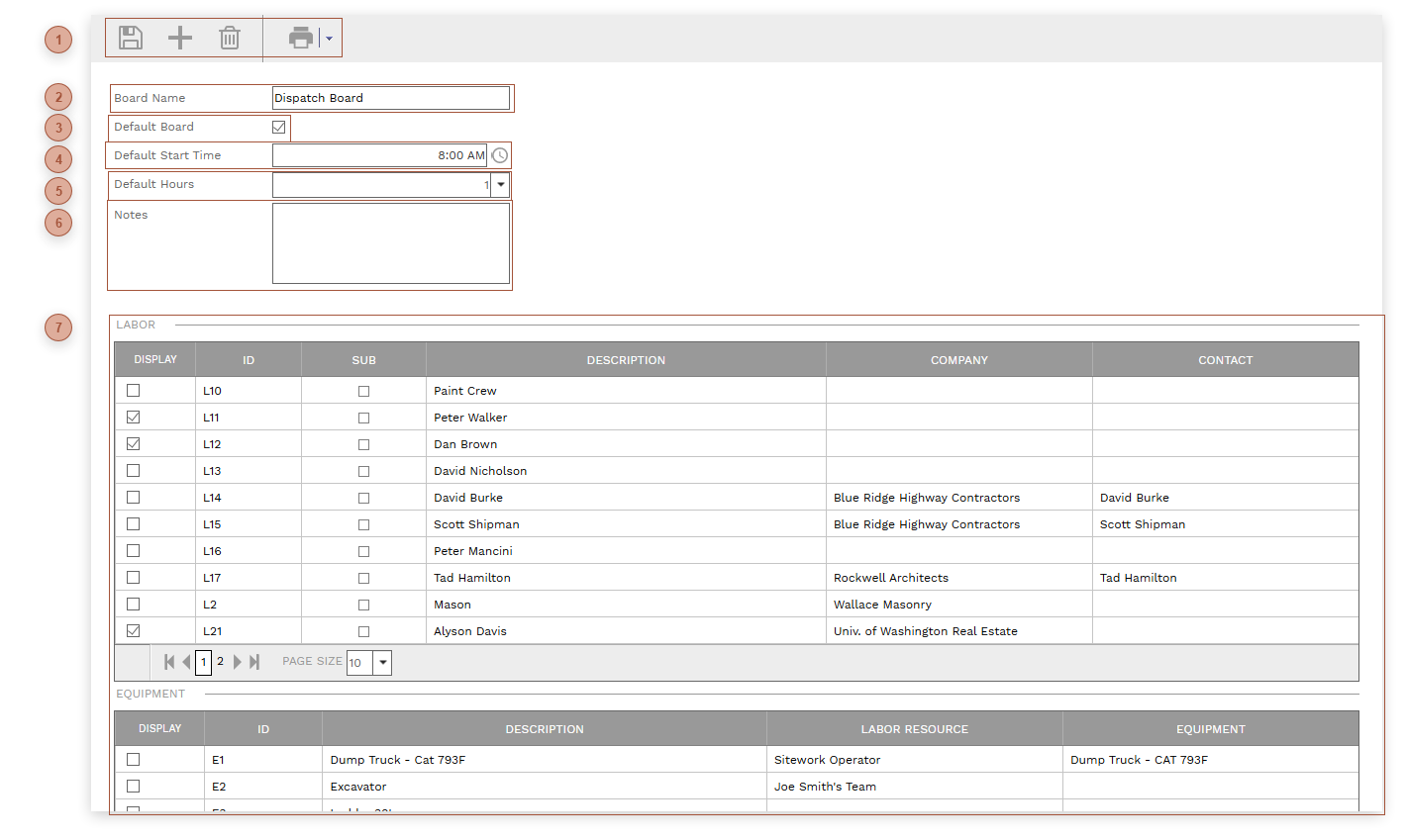 Configure Dispatch Boards
