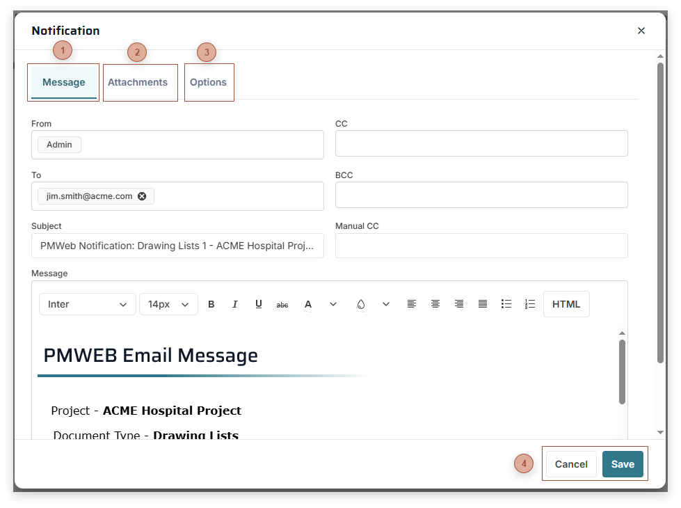 Notifications Dialog