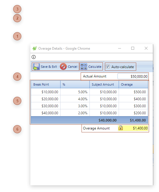 Overage Details Dialog