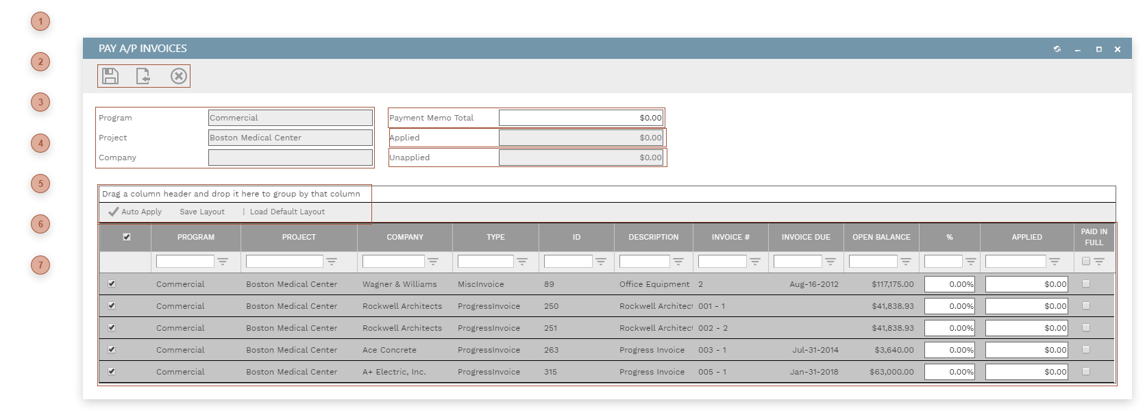 Pay Invoices Dialog
