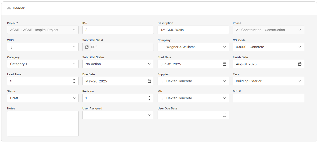 3. Header Fields Section