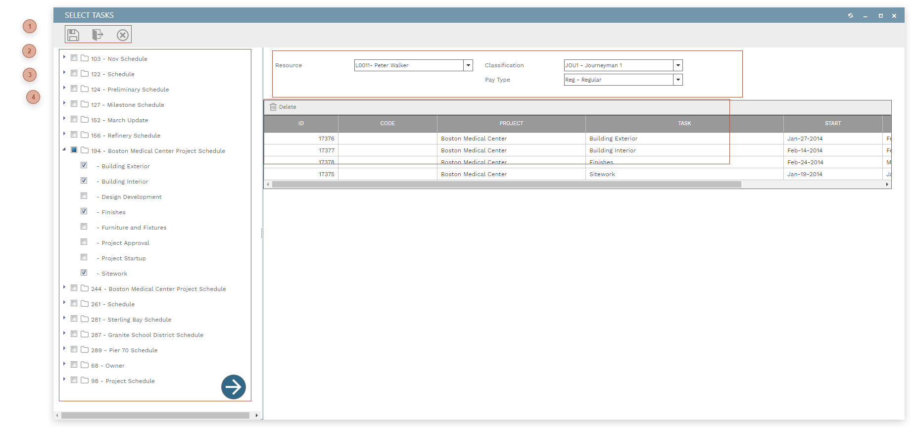 Tasks Dialog (Schedule)