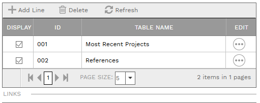 3. CUSTOM TABLES SECTION