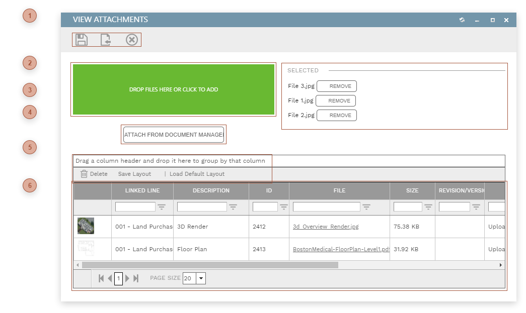 View Attachments Dialog