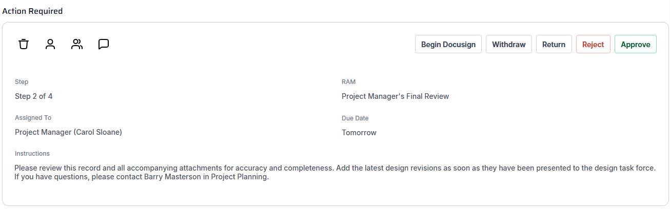 2. Action Required Section